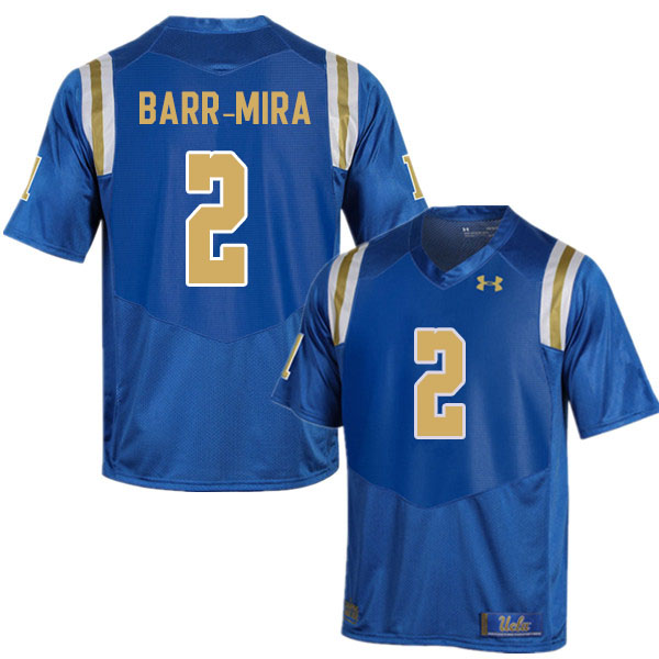 Men #2 Nicholas Barr-Mira UCLA Bruins College Football Jerseys Sale-Blue